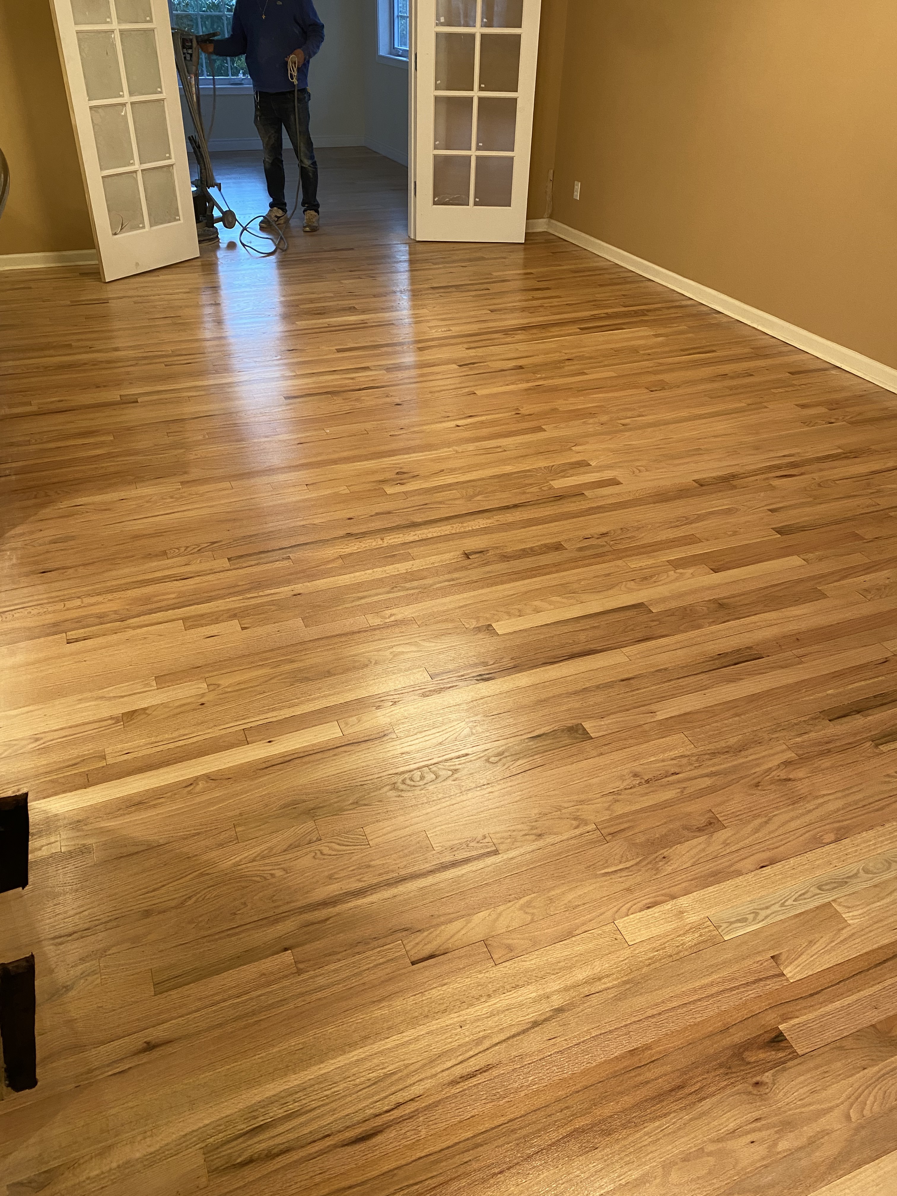 Refinished hardwood floor detail