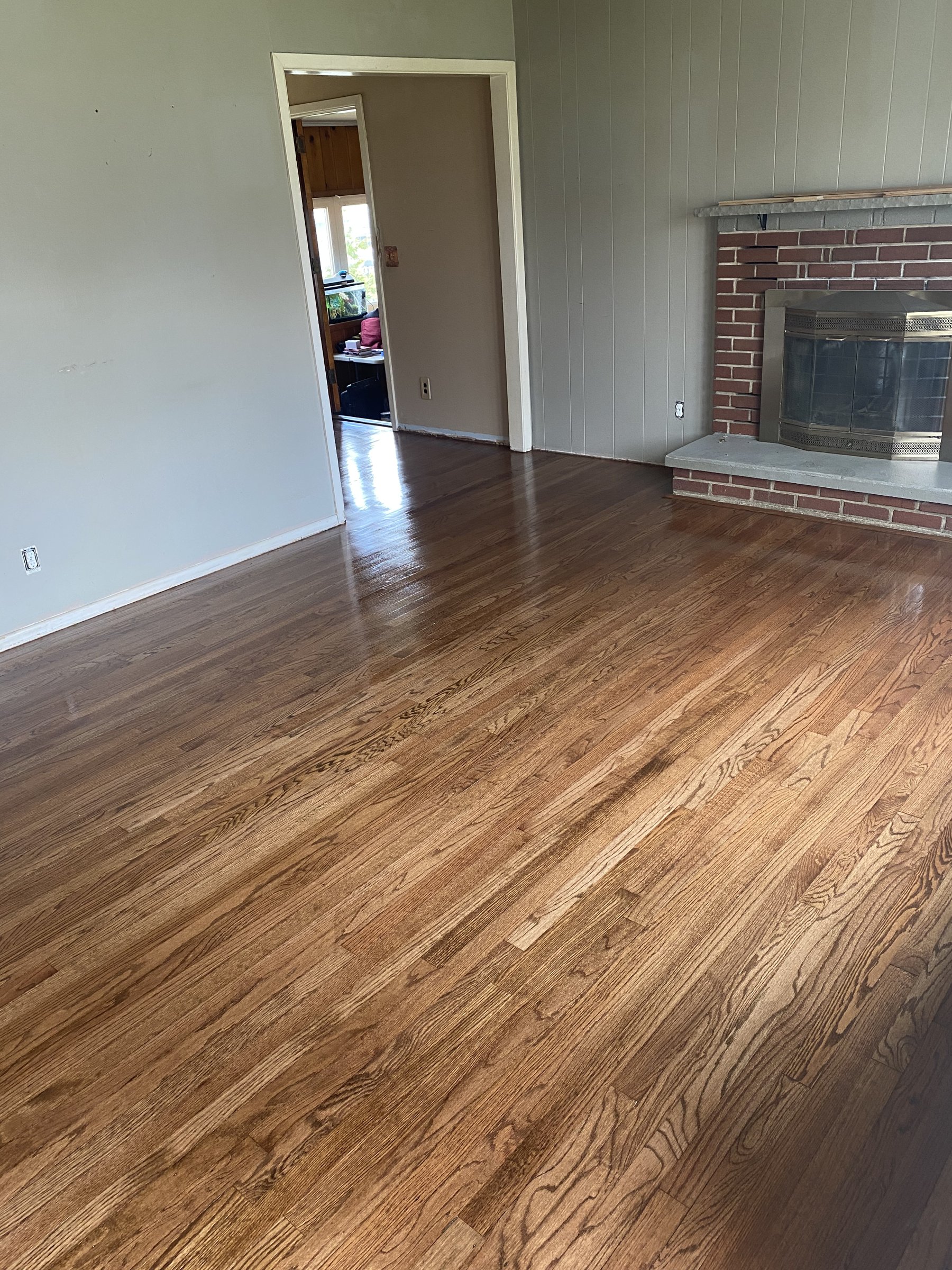 Completed hardwood refinishing project