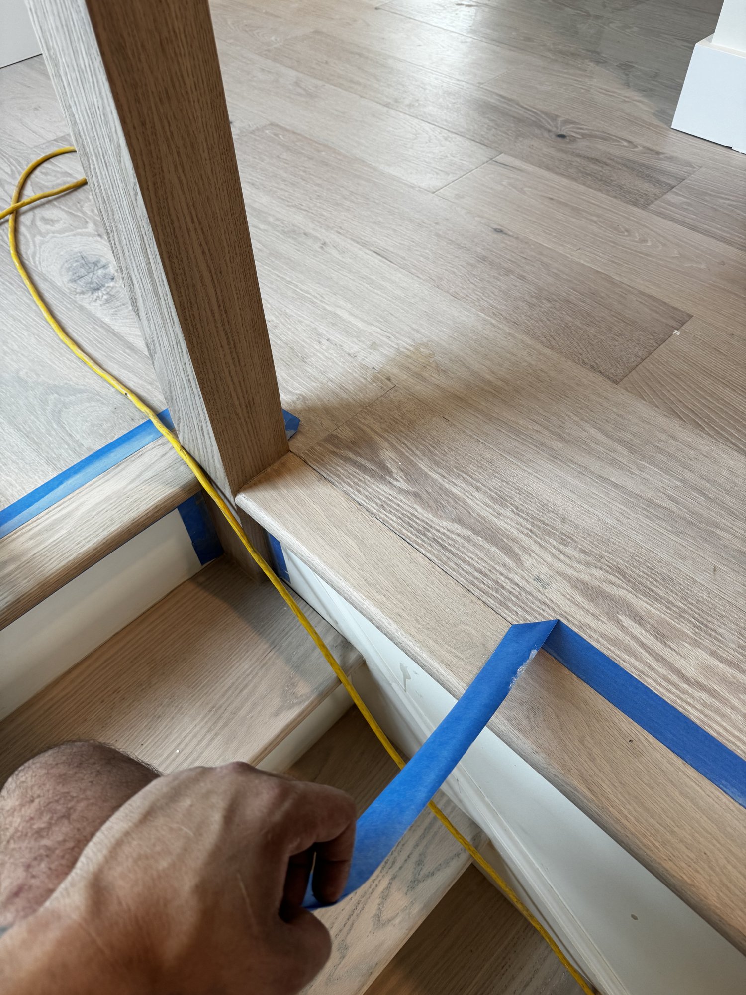 Completed hardwood floor installation