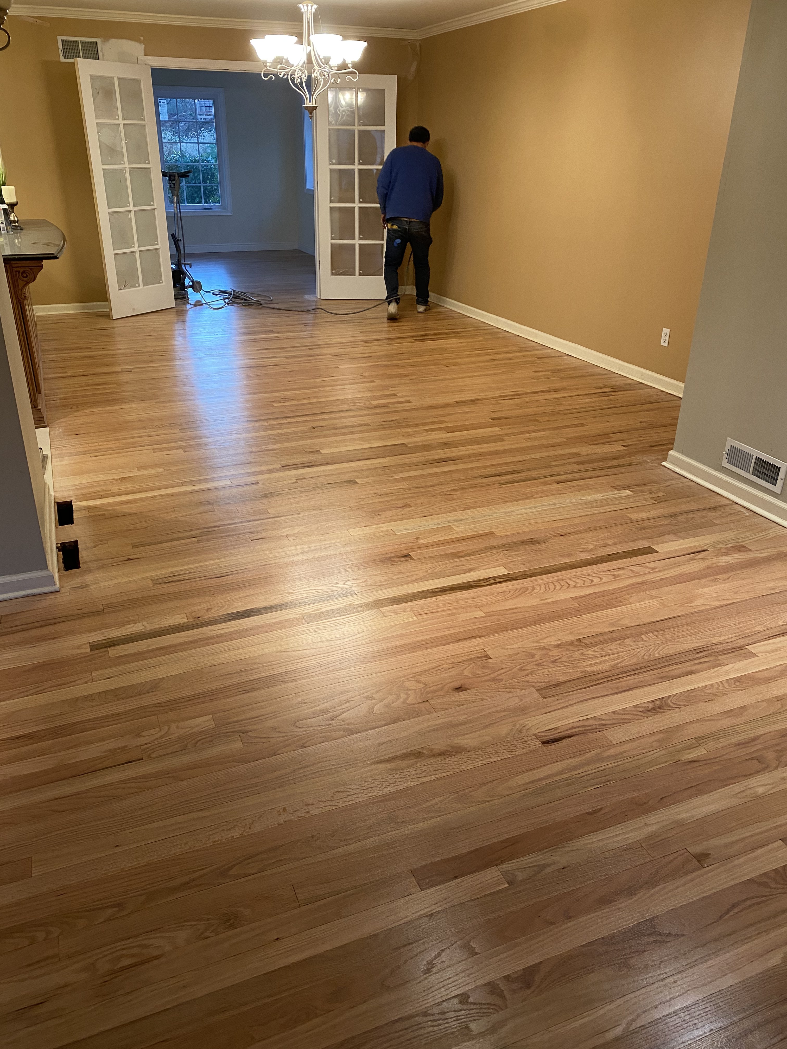 Refinished hardwood floor detail