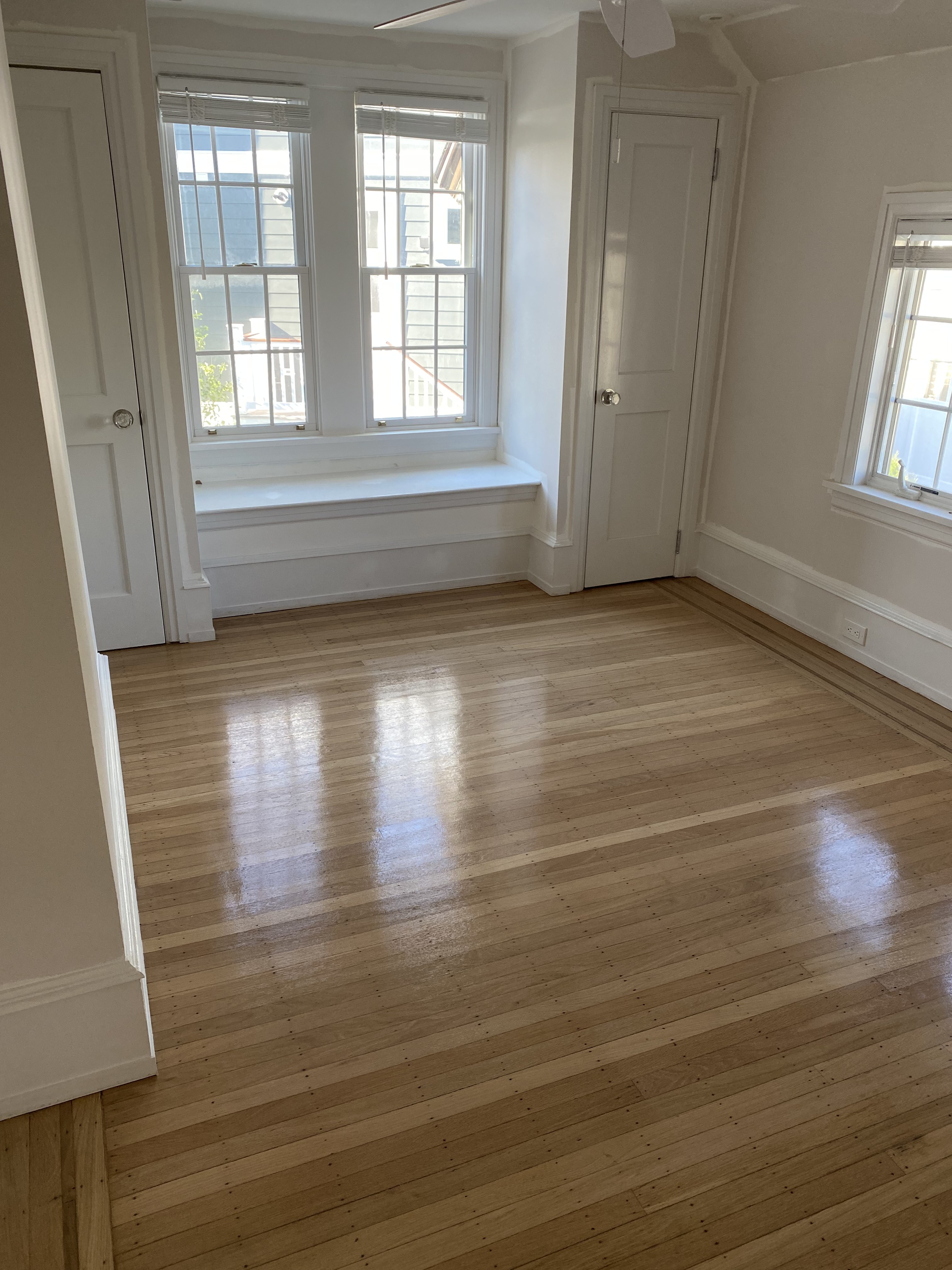 Completed hardwood refinishing project