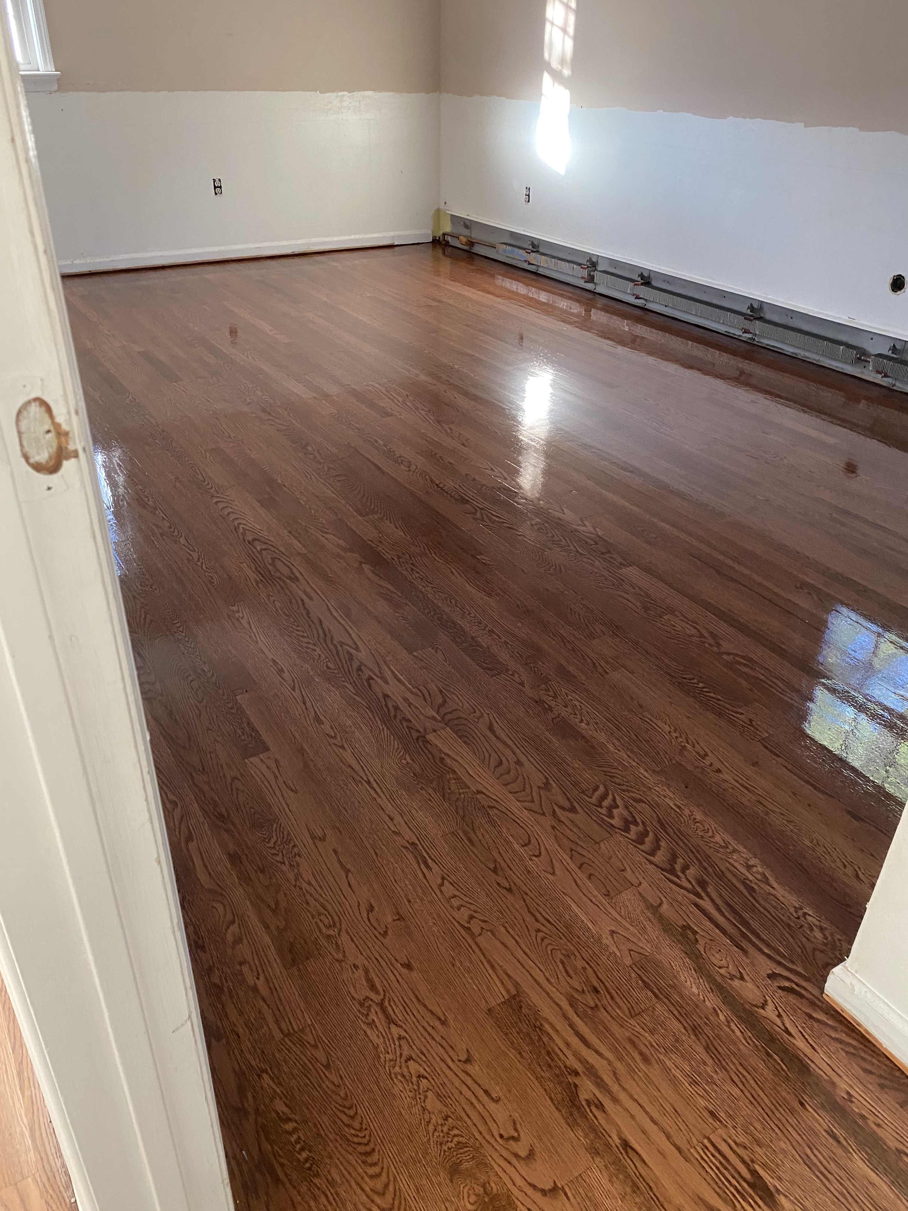 Refinished hardwood floor detail