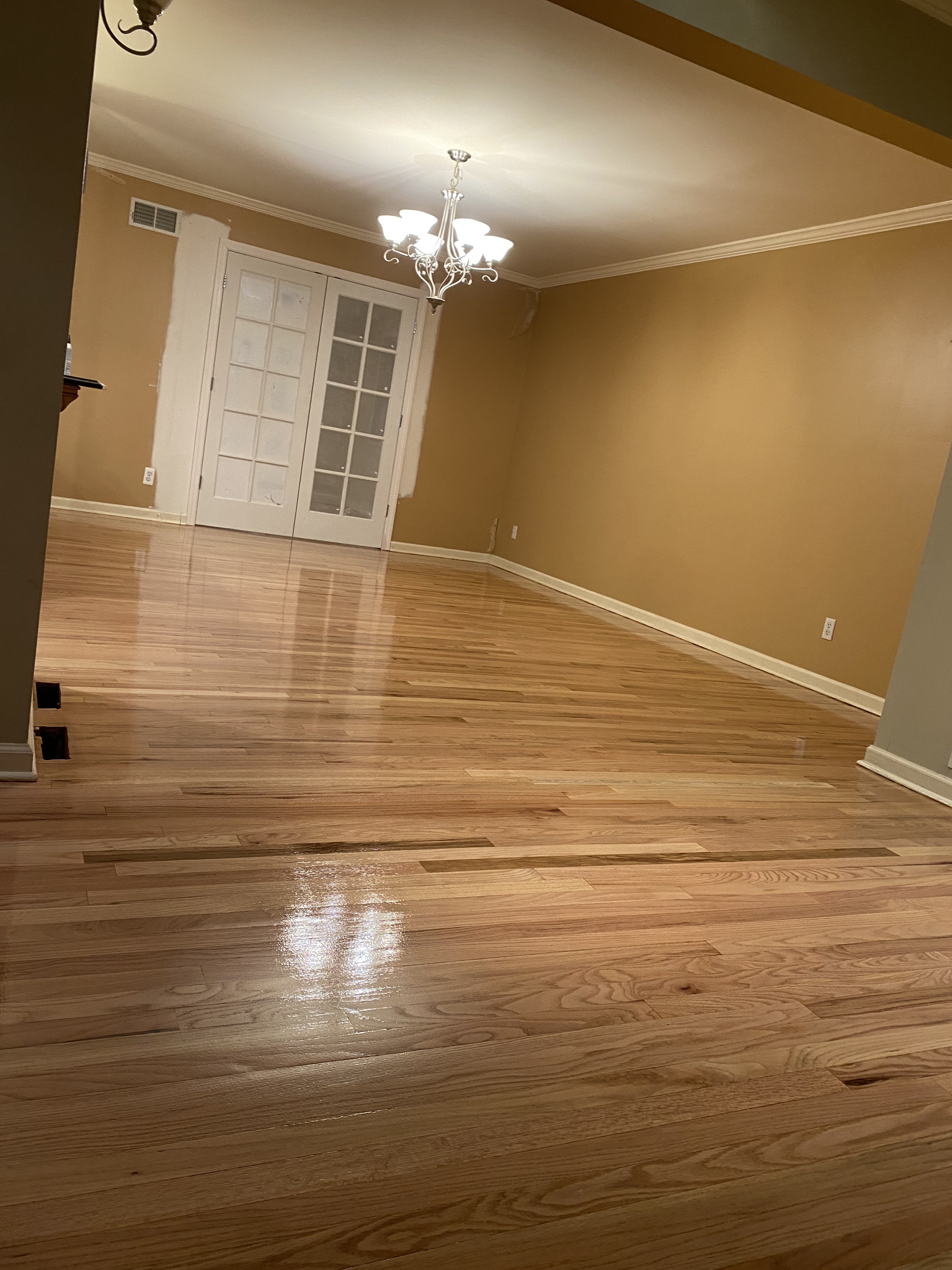 Completed hardwood refinishing project